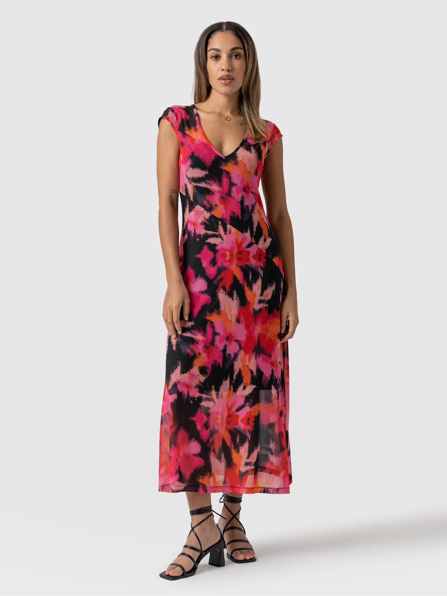 Poppy Mesh Dress Black Soft Focus - Women's Dresses | Saint + Sofia® EU
